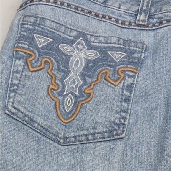 VINTAGE TRIBAL FACTORY DENIM CAPRIS 8/29x20 😎 - Picture 13 of 13